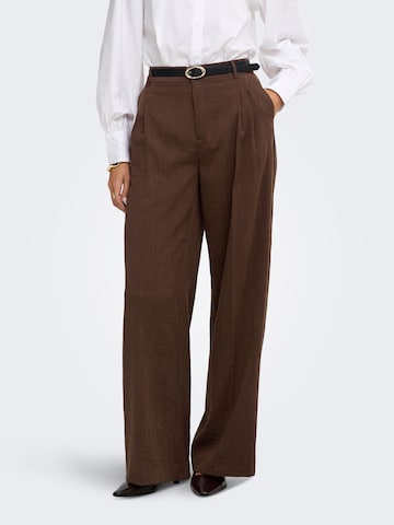 JDY Wide Leg Bukser 'JDYRiver' i brun: forside