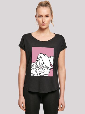 F4NT4STIC Shirt 'Looney Tunes Bugs Bunny Adore' in Zwart: voorkant