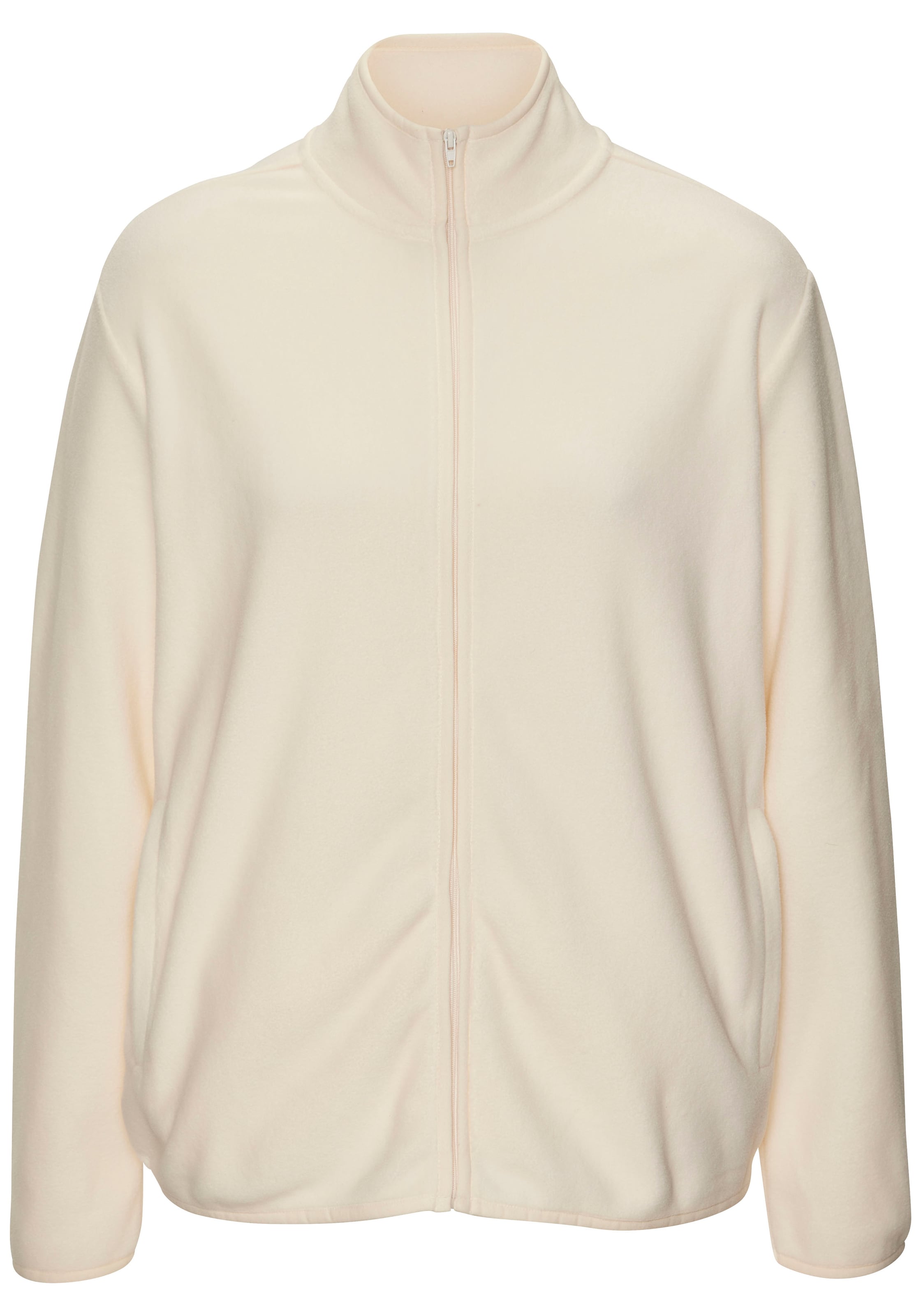 VIVANCE Zip-Up Hoodie in Beige: front