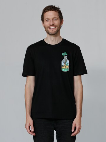 T-Shirt ' Holiday in a bottle ' Watapparel en noir : devant