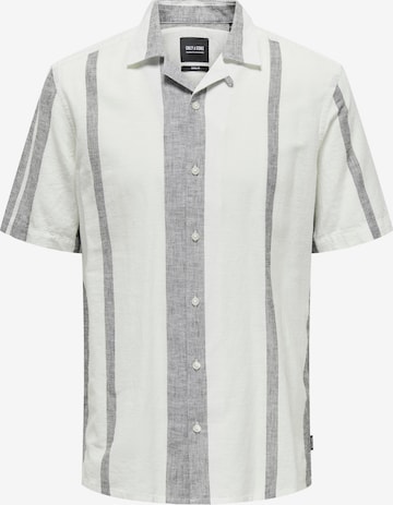 Coupe regular Chemise 'Caiden' Only & Sons en blanc : devant