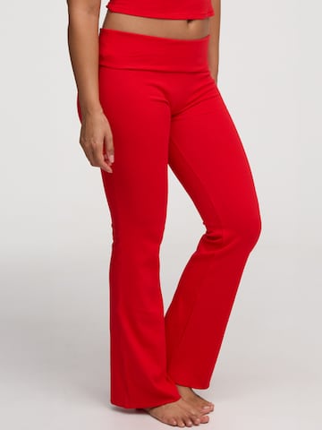 Flared Leggings 'Cotton Flared Bootcut Leggings' di cfab (formerly creamy fabrics) in rosso