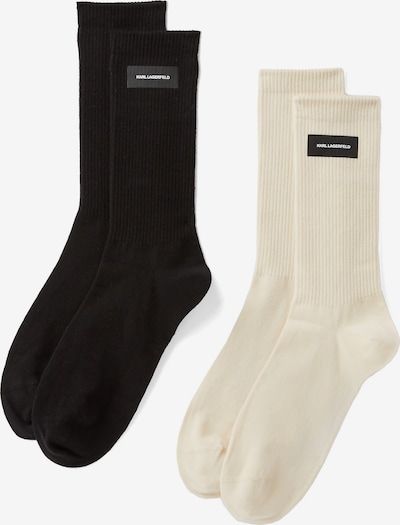 Karl Lagerfeld Čarape 'Essential' veličine 36-41 u boja pijeska / crna, Pregled proizvoda