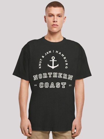 T-Shirt 'Northern Coast Nordsee Knut & Jan Hamburg' F4NT4STIC en noir : devant
