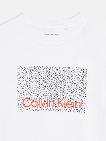 Calvin Klein Jeans Tričko 'PERFORATION' – bílá