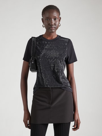 Tricou 'ANNA' de la GUESS by Marciano pe negru: față