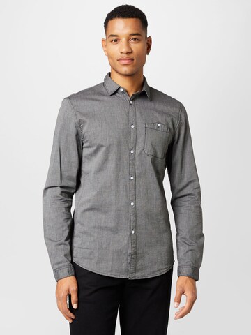 TOM TAILOR DENIM Slim fit Button Up Shirt in Grey: front