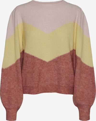 Vero Moda Curve Sweater 'Plaza' in Pastel yellow / Pastel pink / Rusty red, Item view