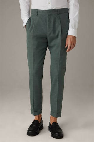 STRELLSON Loose fit Pleat-Front Pants 'Luis' in Green: front