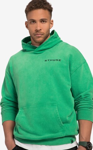 Sweat-shirt STHUGE en vert : devant