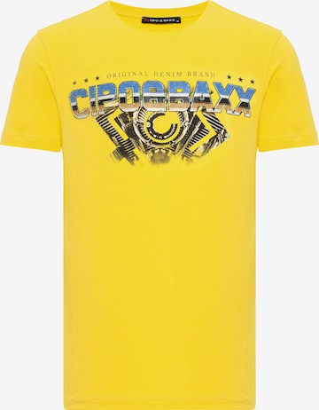 T-Shirt CIPO & BAXX en jaune : devant