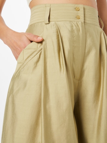 SECOND FEMALE Wide leg Pleat-front trousers 'Auguste' in Green