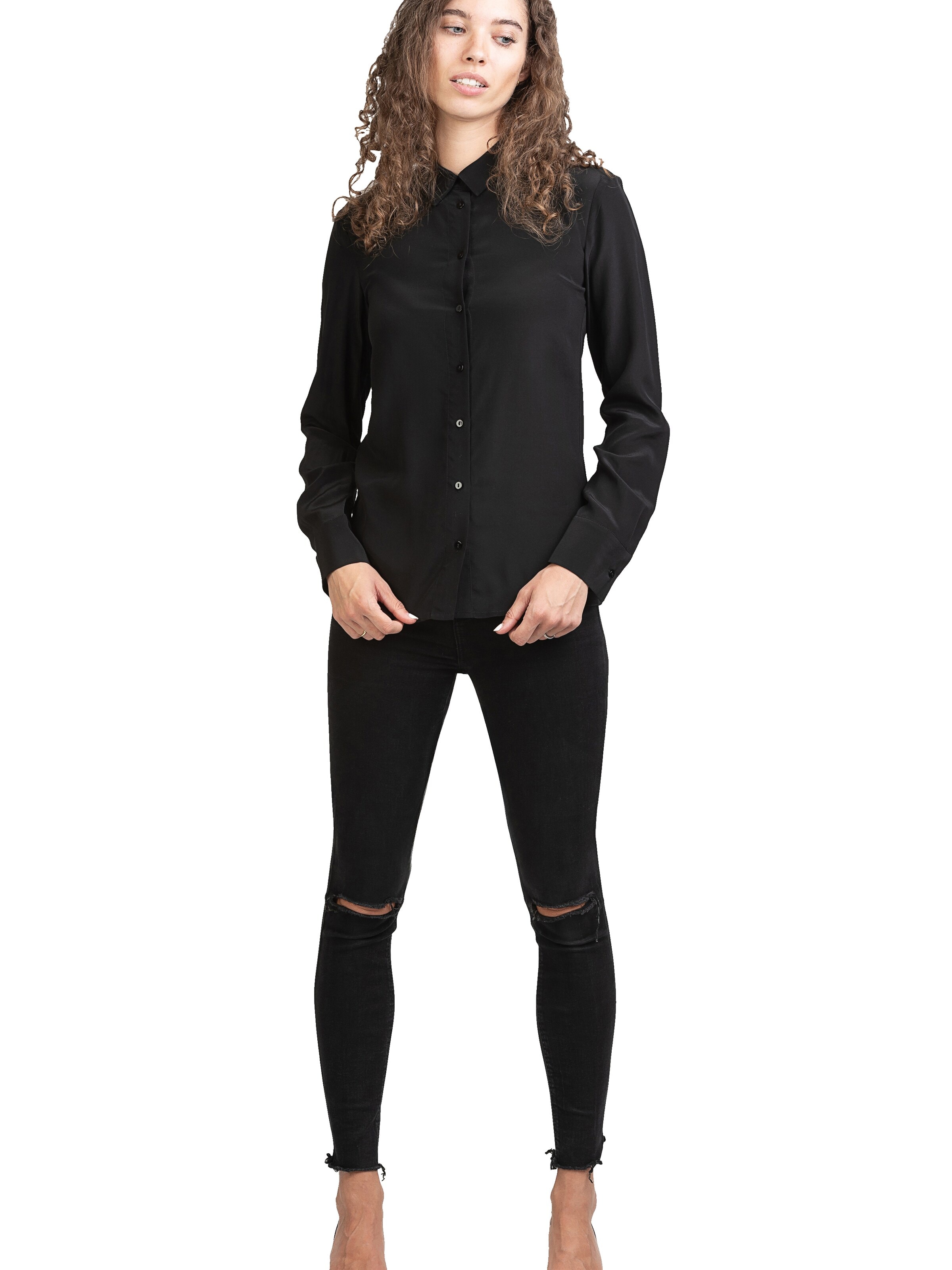 Camicia da donna 'Seidenbluse Collettoseta' di Posh Gear in nero