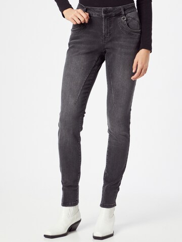 PULZ Jeans Skinny Farmer 'MARY' - szürke: elől