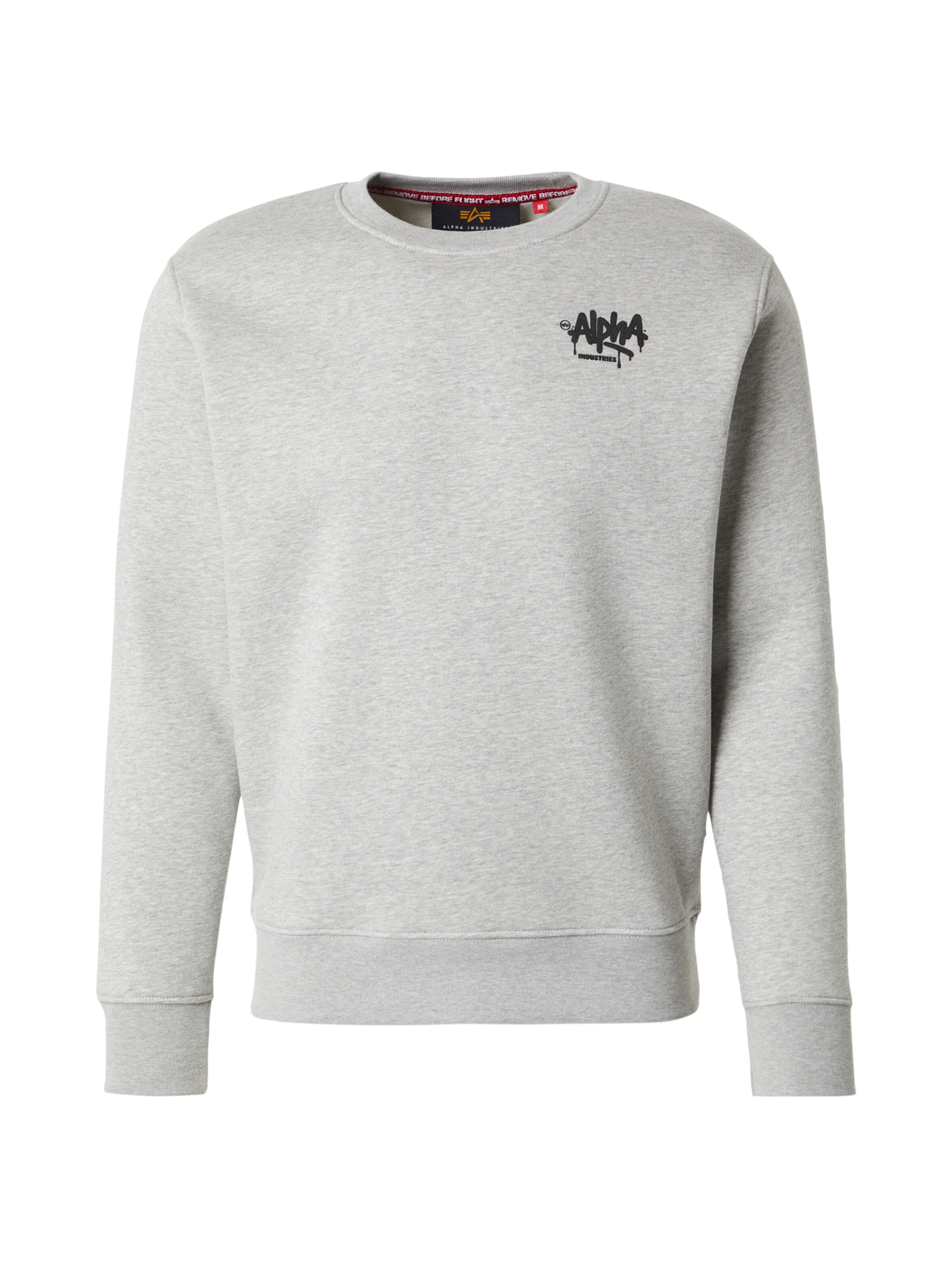 Bluză de molton de la ALPHA INDUSTRIES pe gri: față