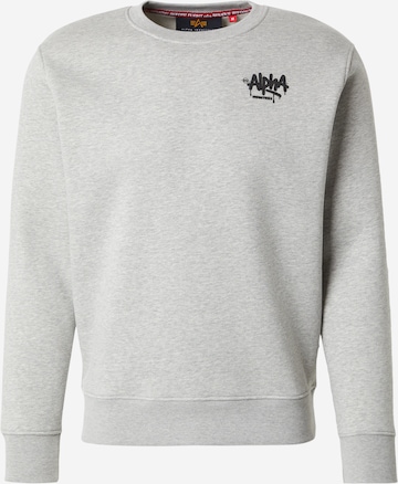 Sweat-shirt ALPHA INDUSTRIES en gris : devant