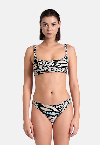 ARENA Bygelfri Bikini 'WATER PRINT' i beige: framsida