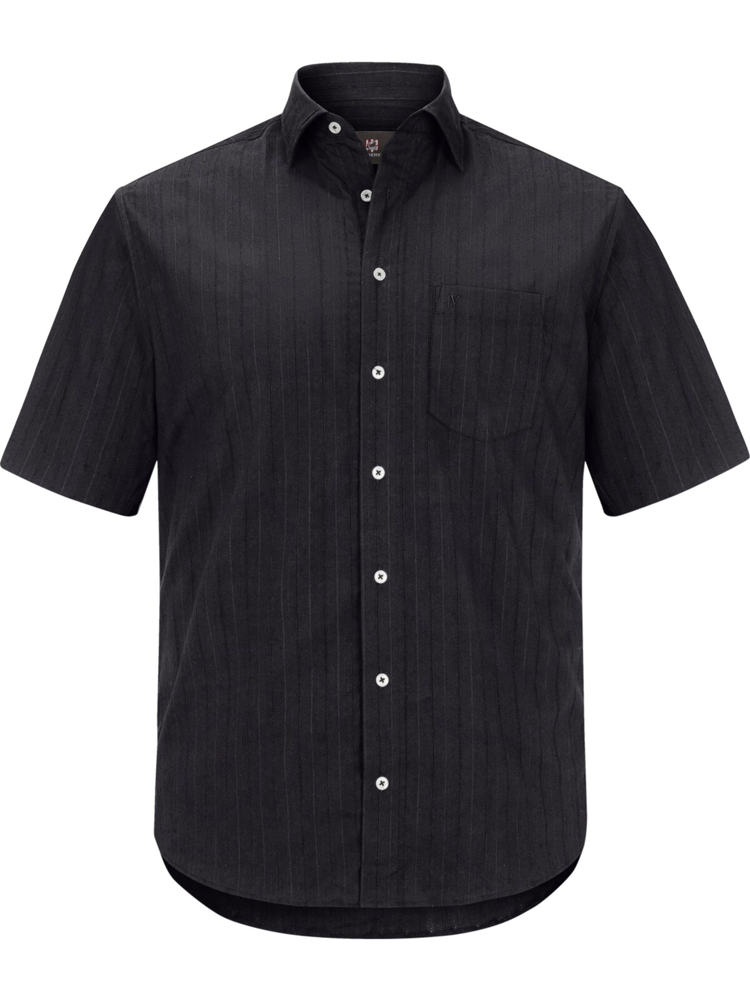 Jan Vanderstorm Comfort fit Button Up Shirt ' Jorma ' in Black: front