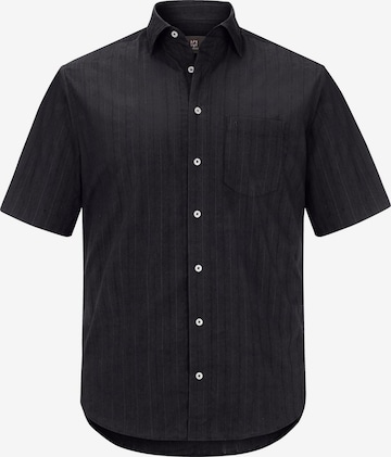 Jan Vanderstorm Comfort fit Button Up Shirt ' Jorma ' in Black: front