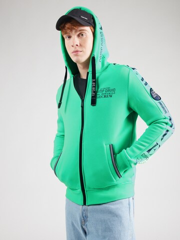 CAMP DAVID Sweatvest in Groen: voorkant