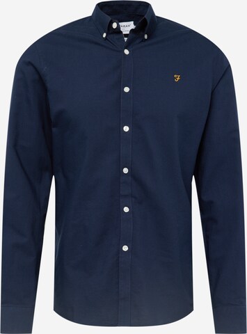 Coupe slim Chemise 'BREWER' FARAH en bleu : devant