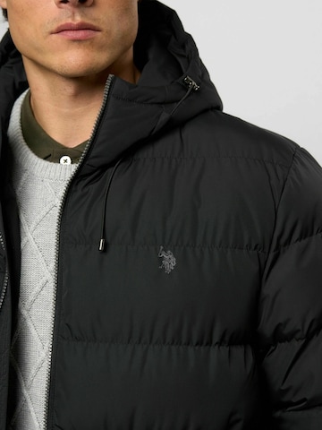 U.S. POLO ASSN. Wintermantel 'Albert ' in Zwart
