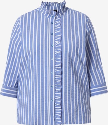 Ulla Popken Blouse in Blauw: voorkant