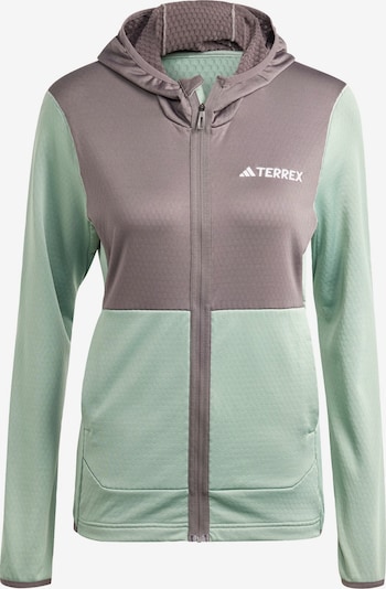 ADIDAS TERREX Functionele fleece jas 'Xperior' in de kleur Taupe / Groen, Productweergave