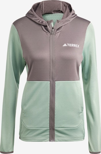 ADIDAS TERREX Funktionsfleecejacke 'Xperior' in taupe / grün, Produktansicht