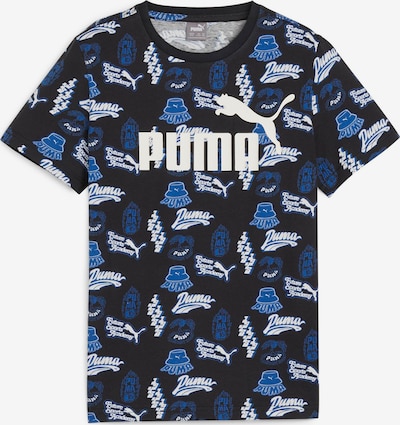 PUMA T-Shirt 'ESS+' in blau / schwarz / weiß, Produktansicht