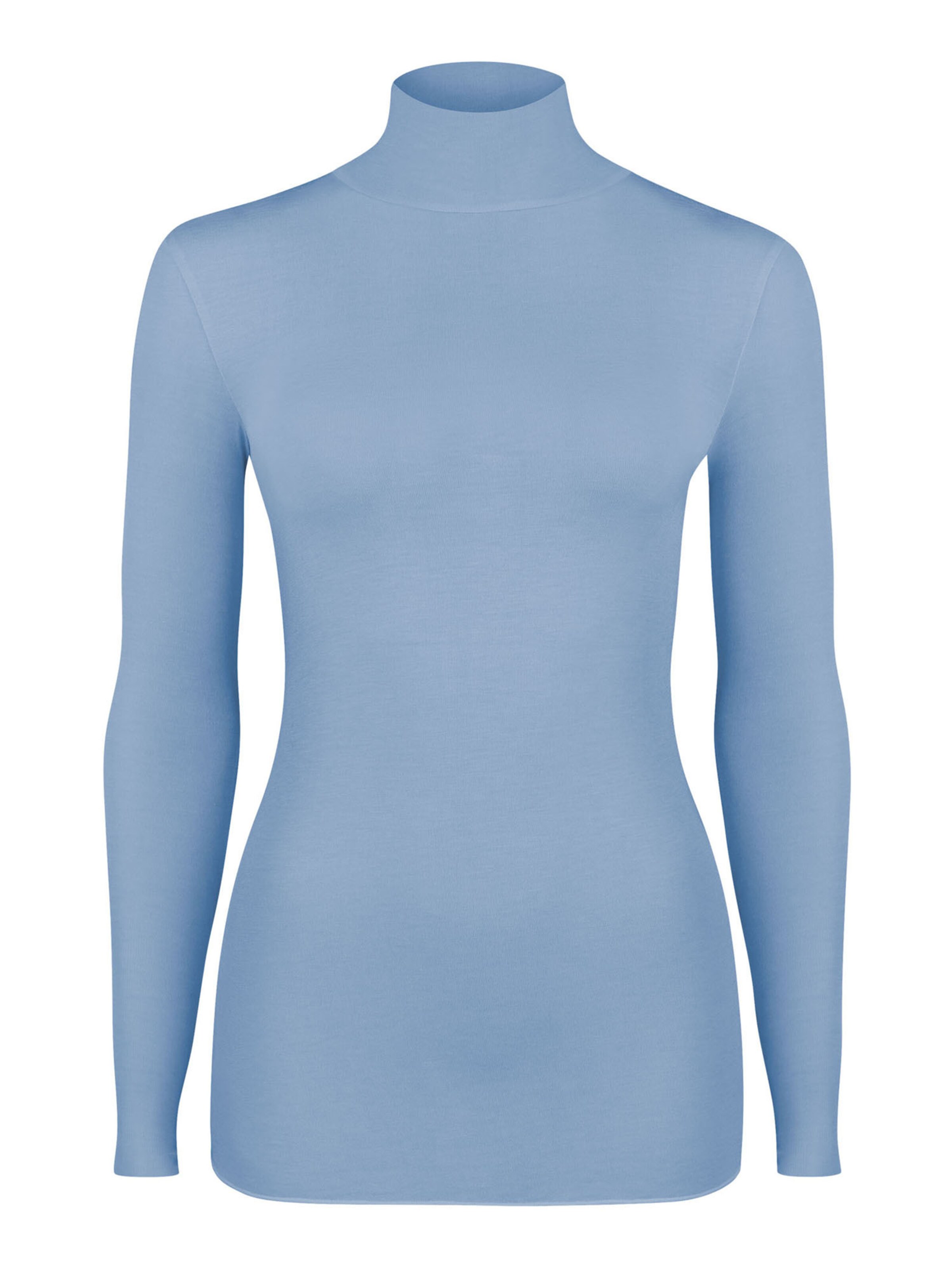 Nur Die Longsleeve ' NUR DIE X KILIAN KERNER Damen Longsleve Highneck mit Kaschmir - grau - Größe 36-38 ' in hellblau / lavendel, Produktansicht