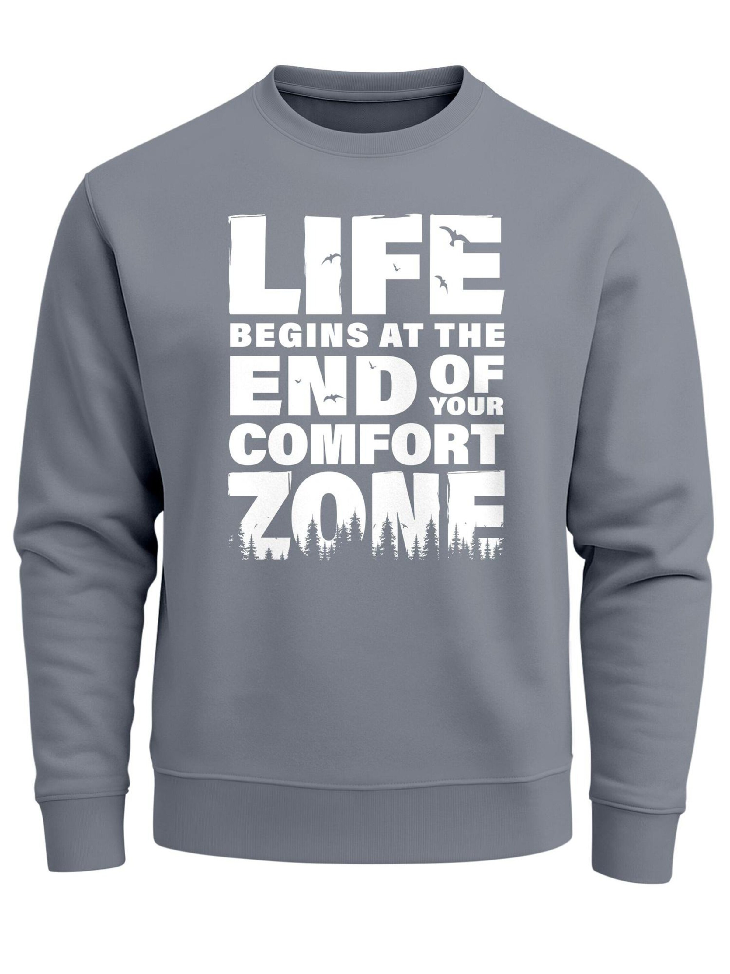 Neverless Sweatshirt 'life begins' in Grey