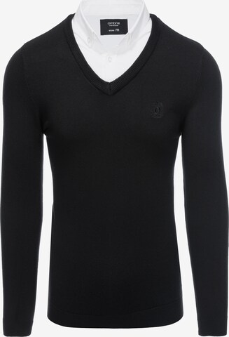 Pull-over 'E120' Ombre en noir : devant