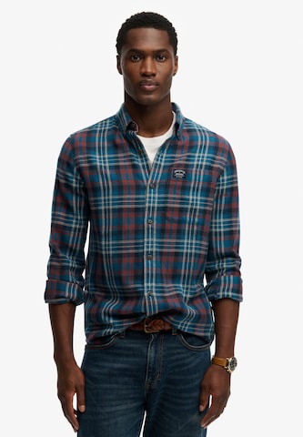 Superdry Button Up Shirt in Blue: front