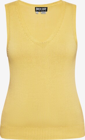 ROCKEASY Knitted Top in Yellow: front