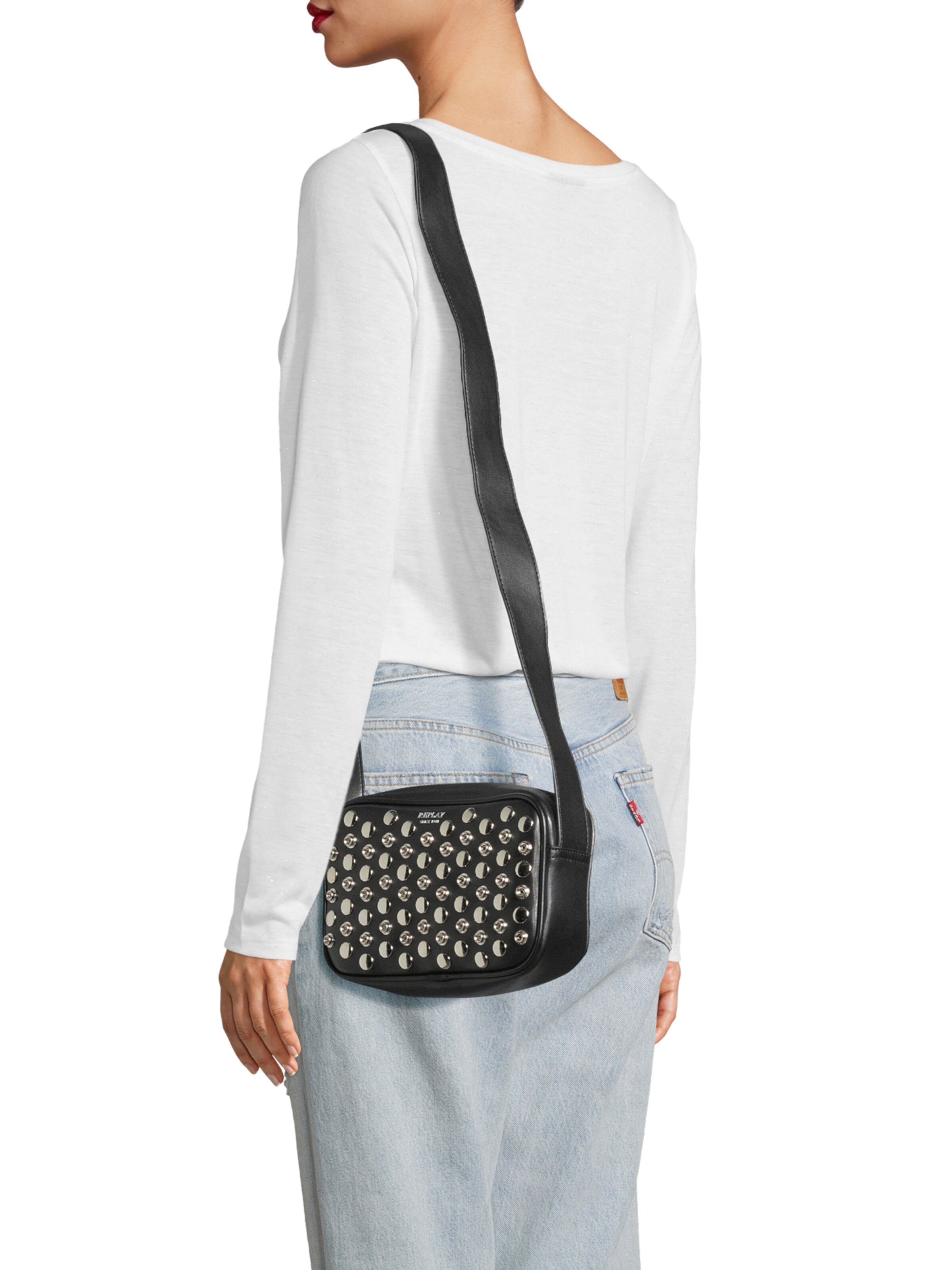 REPLAY Τσάντα ώμου σε μαύρο: μπροστά