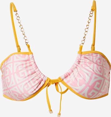 Bandeau Sutien costum de baie de la River Island pe roz: față