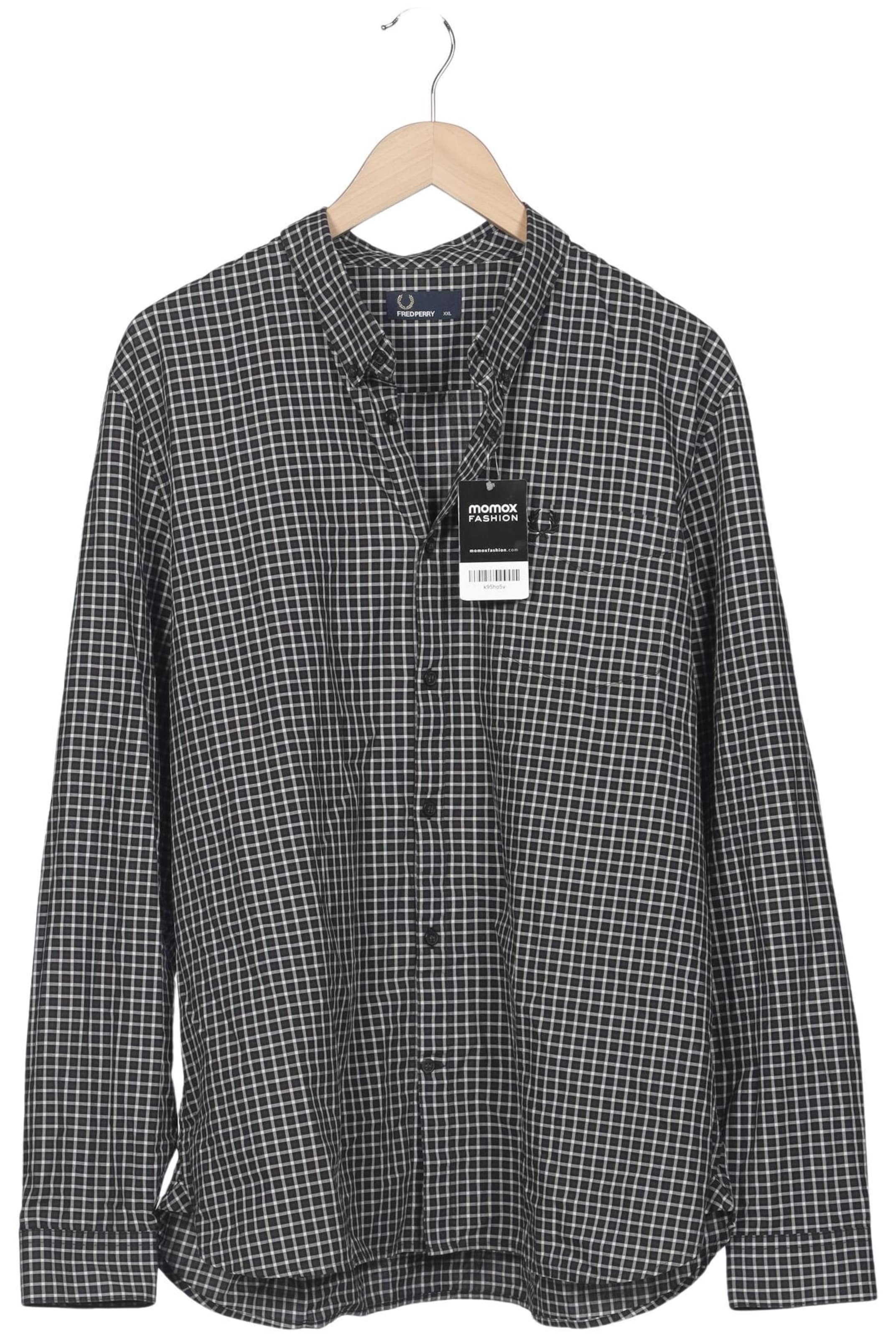 Fred Perry Button Up Shirt in XXL in Grey: front