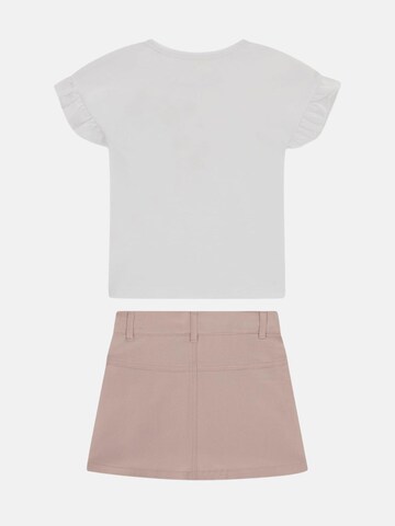 GUESS KIDS Zestaw 'GUESS KIDS SET SS T-SHIRT+TWILL SKIRT Completi' w kolorze biały