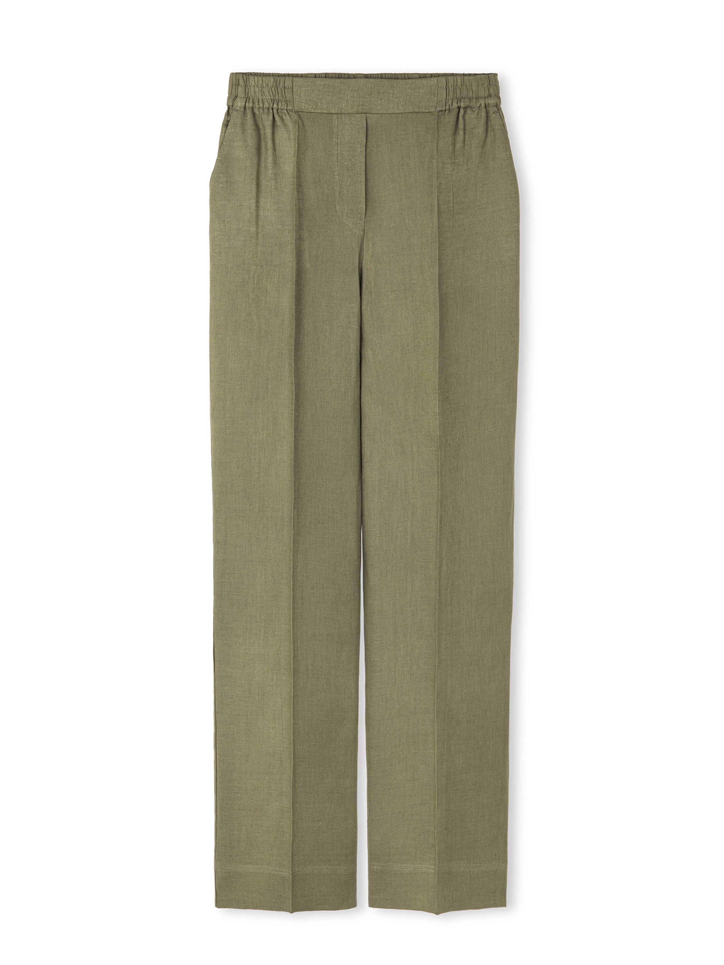 Ipekyol Wide leg Pantalon in Groen: voorkant