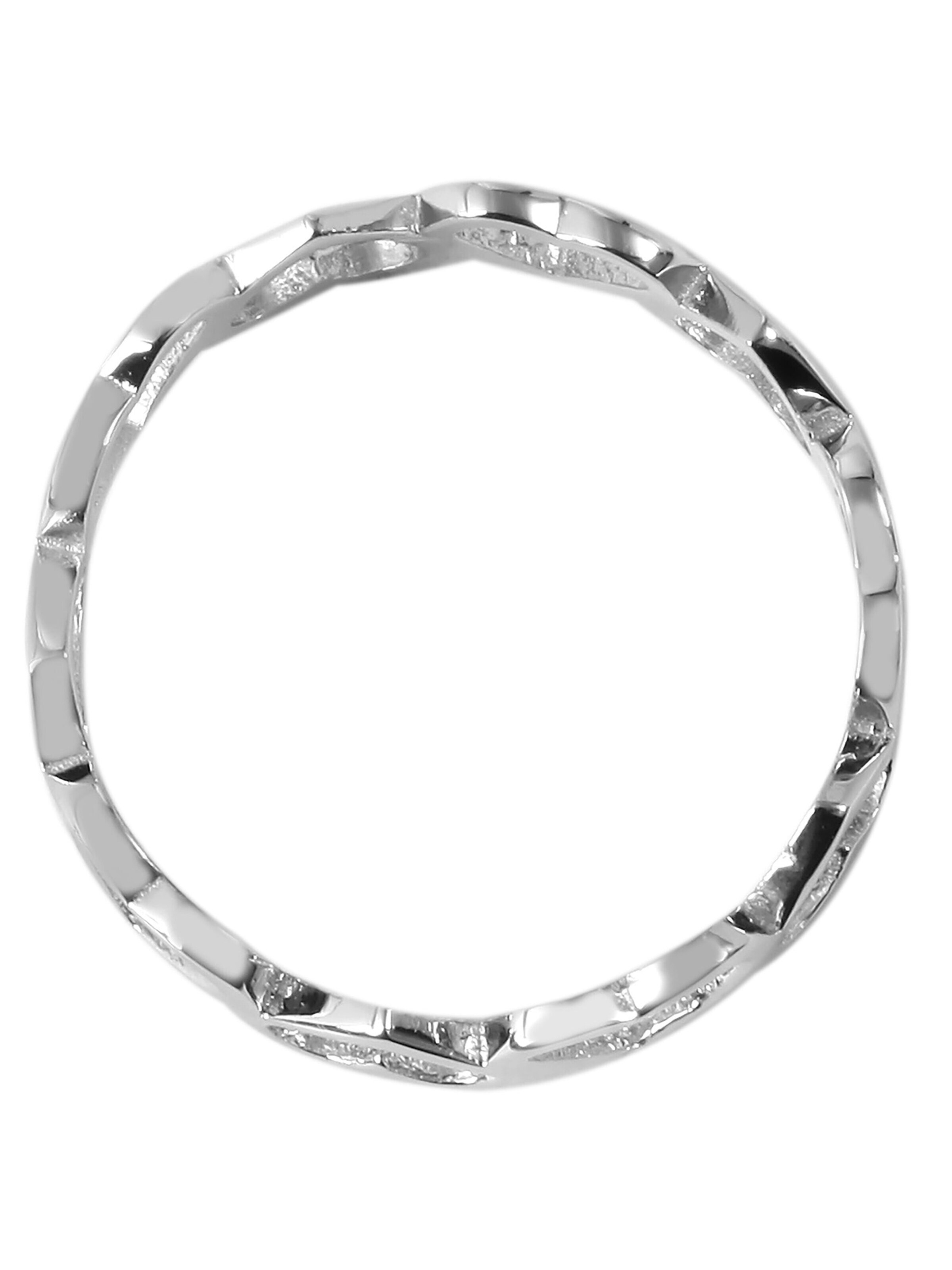 Akzent Ring '"Abbey" aus 925 Sterlingsilber, rhodiniert, langlebig, Gr. 54-60' in Silver: front