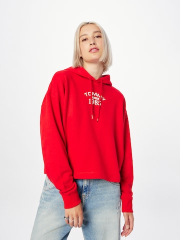 Sweat-shirt Tommy Jeans en rouge : devant