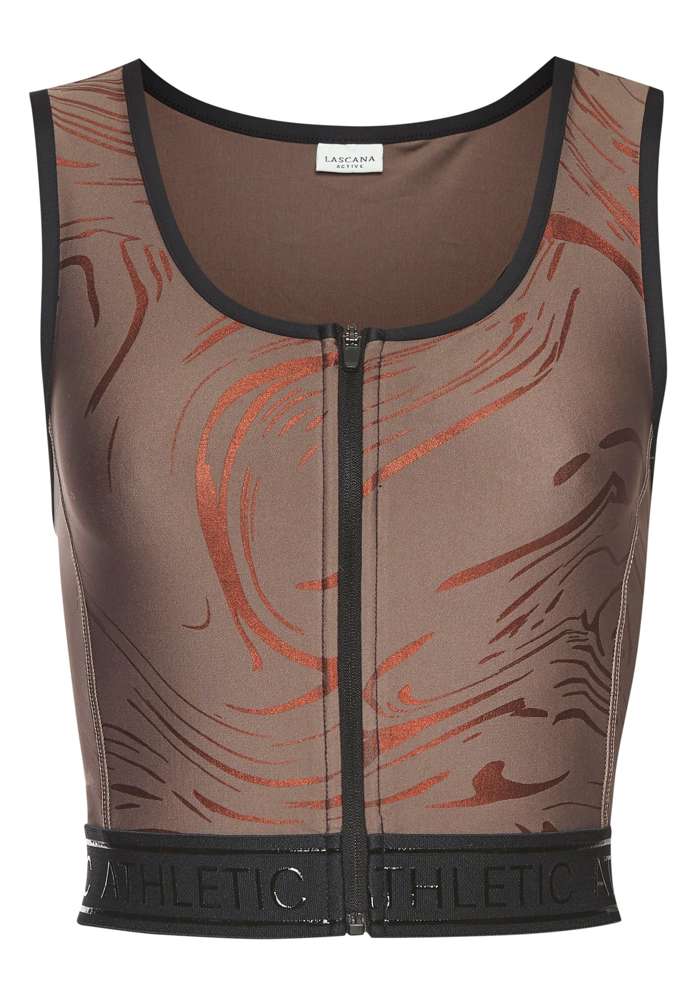 LASCANA ACTIVE Sport top - barna: elől