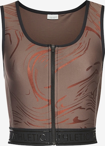 Top sportivo di LASCANA ACTIVE in marrone: frontale