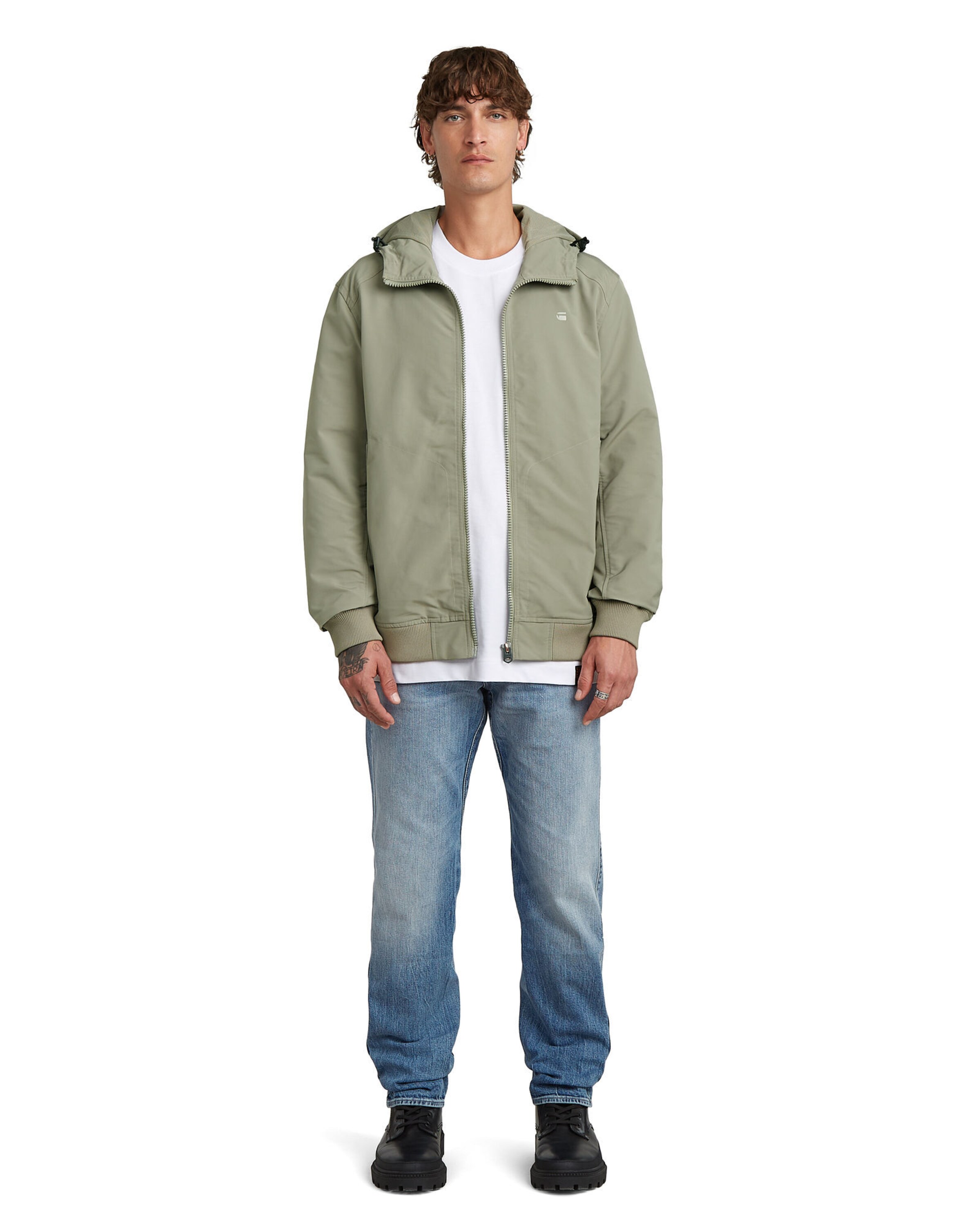G-STAR Jackets-Jacket 'Track Hooded Jacket' in Beige