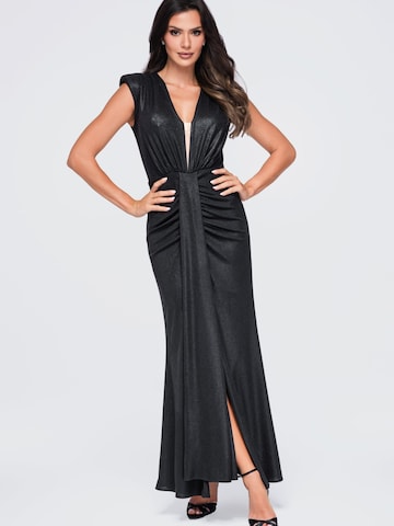 Ombre Abendkleid‌‌‌‌‌‌‌ in Schwarz: Vorderseite