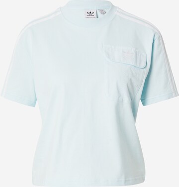 ADIDAS ORIGINALS T-Shirt 'Adicolor Classics Poplin Back Loose' in Blau: predná strana