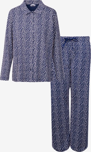 SEIDENSTICKER Pyjama 'Schwarze Rose' in dunkelblau / weiß, Produktansicht