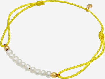 ELLI Armband Perle, Perlenarmband, Textil-Armband in Gelb