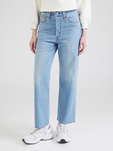 LEVI'S ® Обычный Джинсы 'RIBCAGE STRAIGHT ANKLE BLACKS IN LINEN DENIM' в Синий: спереди